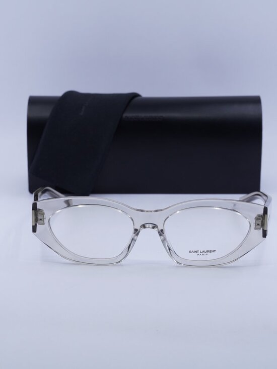 Saint Laurent SL638 OPT 004 Cat Eye Eyeglasses – Transparent Grey 55mm main image 7